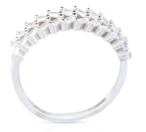 טבעת כסף טהור בעיצוב מודרני מופשט של קווי חץ